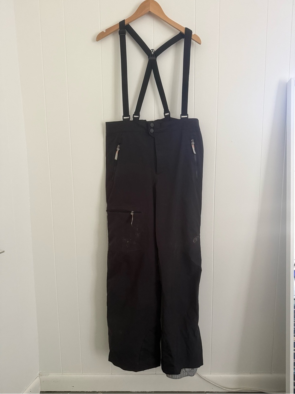 Men's Cloudveil Black Snow Pants with Removable Suspenders